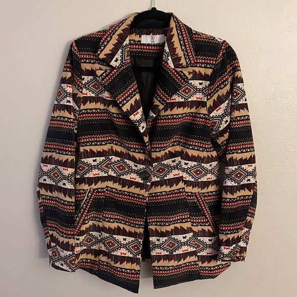 ZIZI Aztec print corduroy blazer medium Aspen Western - Picture 2 of 13